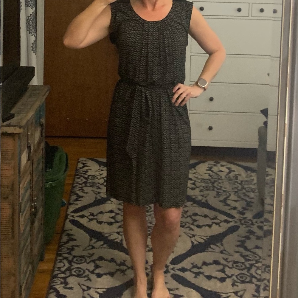 Loft Black Chevron Dress